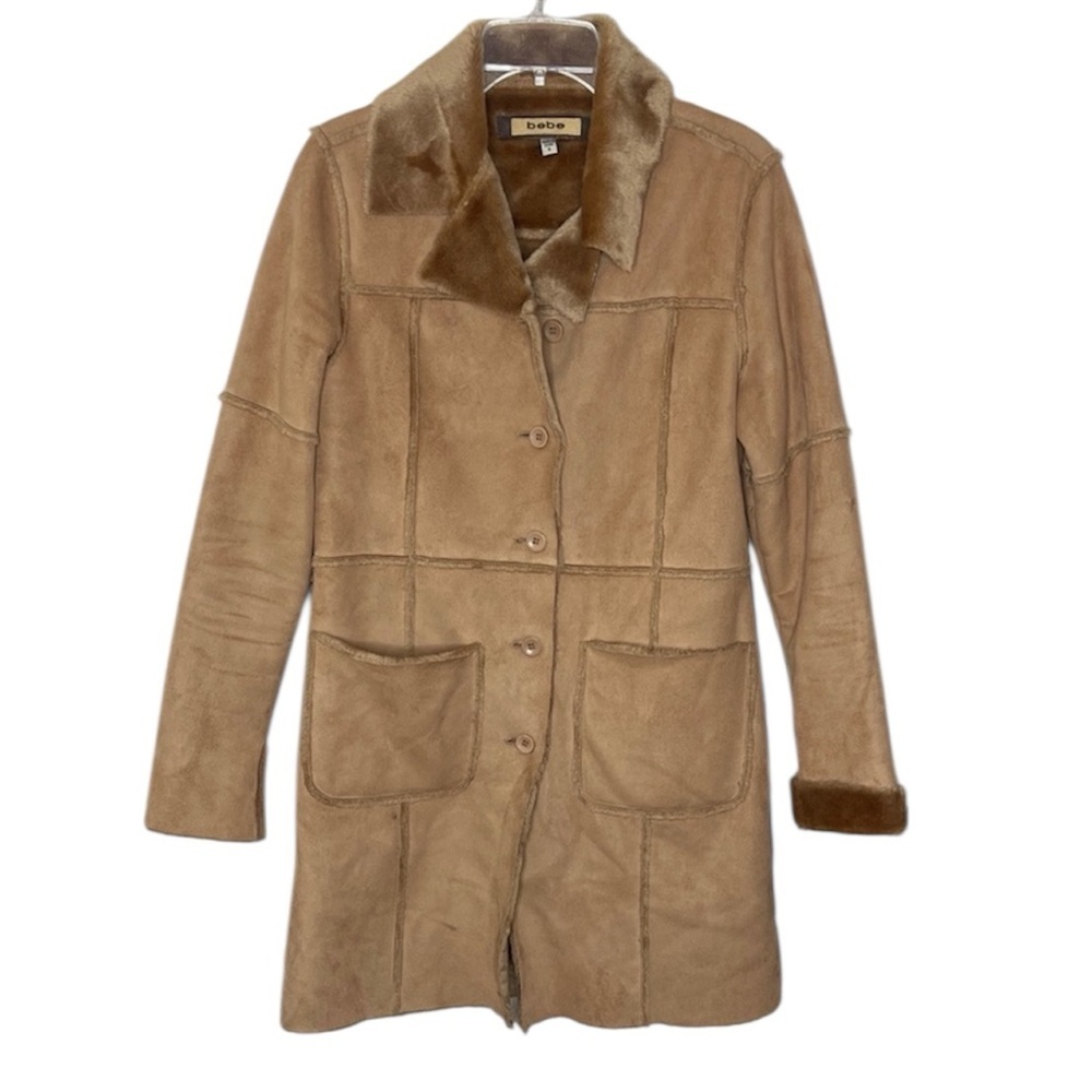 BEBE Faux Fur Coat Size S